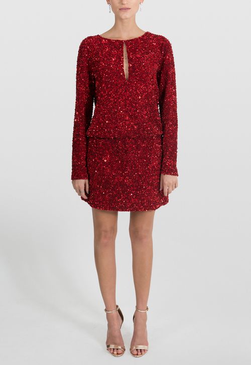 Vestido Cherry curto Bobô - vermelho
