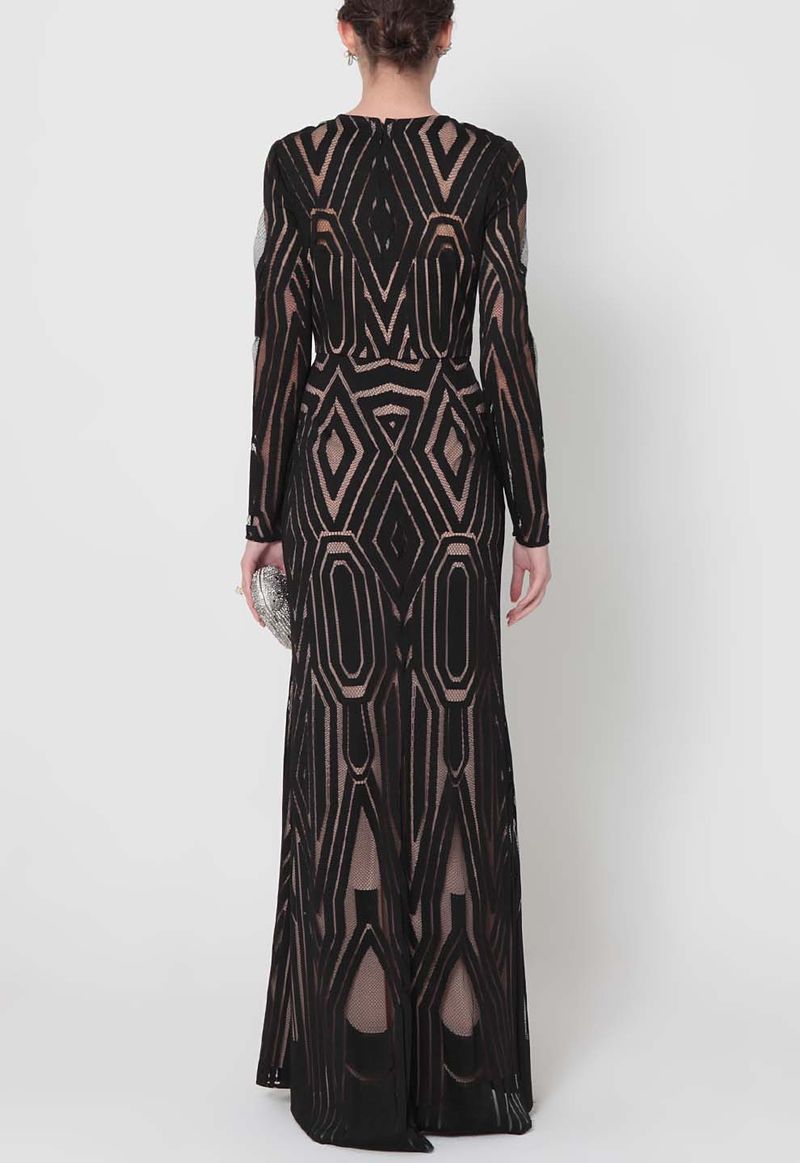vestido-carey-longo-de-manga-comprida-com-brocado-geometrico-bcbg-maxazria-preto