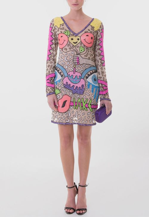 Vestido Smile curto Powerlook - estampado