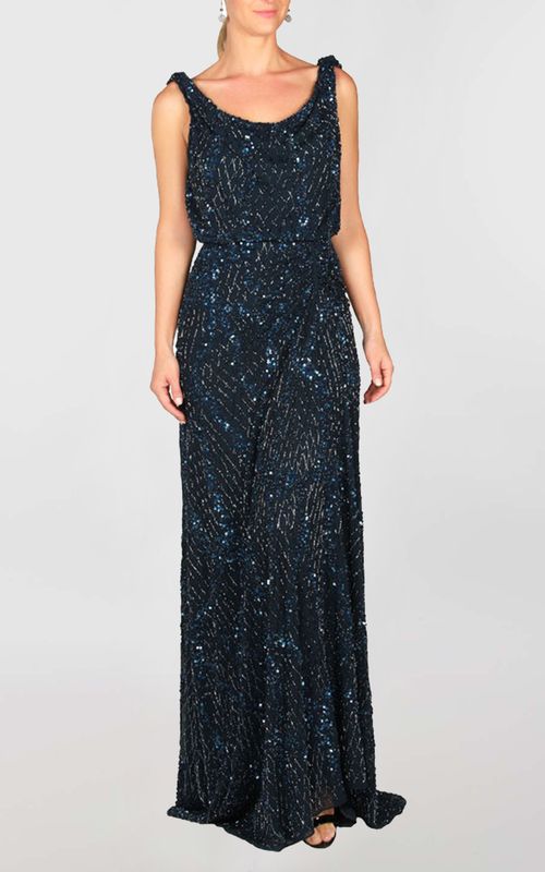 Vestido Jacquelyn longo Powerlook - azul