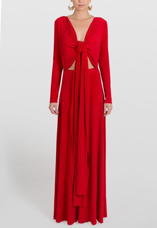 Vestido Cayme longo Powerlook - vermelho
