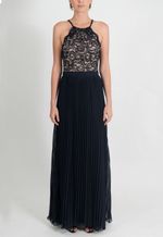 vestido-georgete-longo-plissado-powerlook-azul