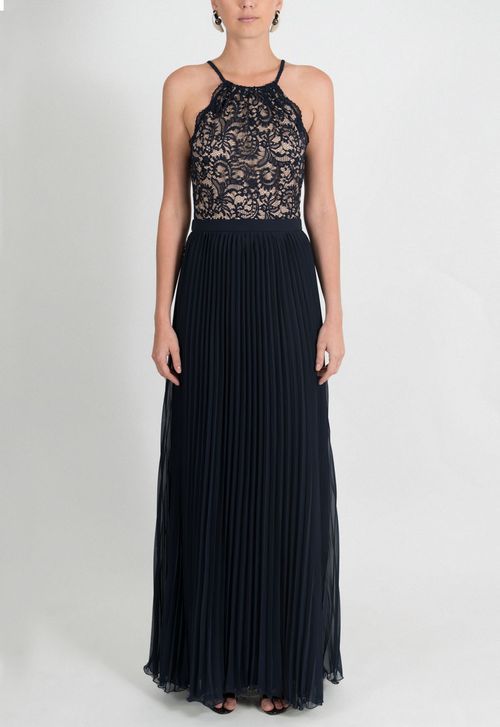 Vestido Georgete longo Powerlook - azul