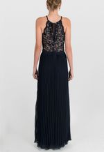vestido-georgete-longo-plissado-powerlook-azul