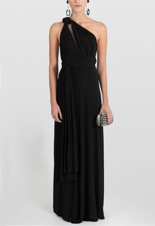 Vestido Elenice longo Powerlook - preto