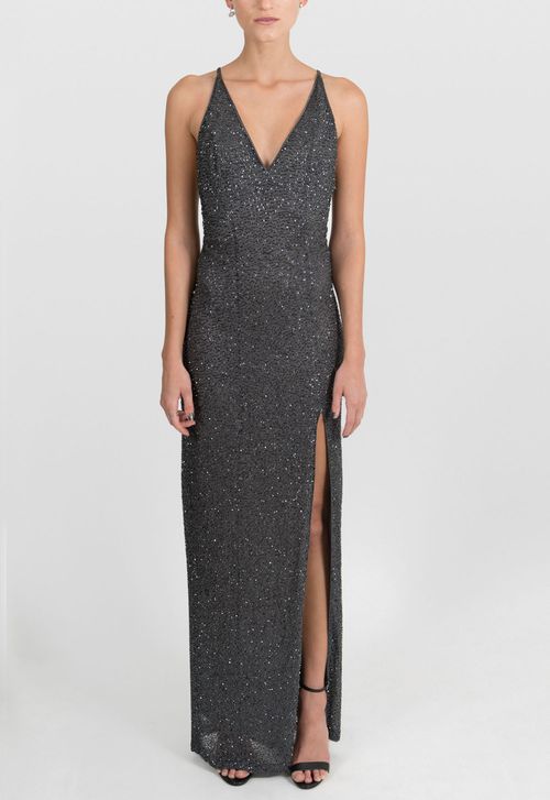 Vestido Sparky longo Powerlook - cinza