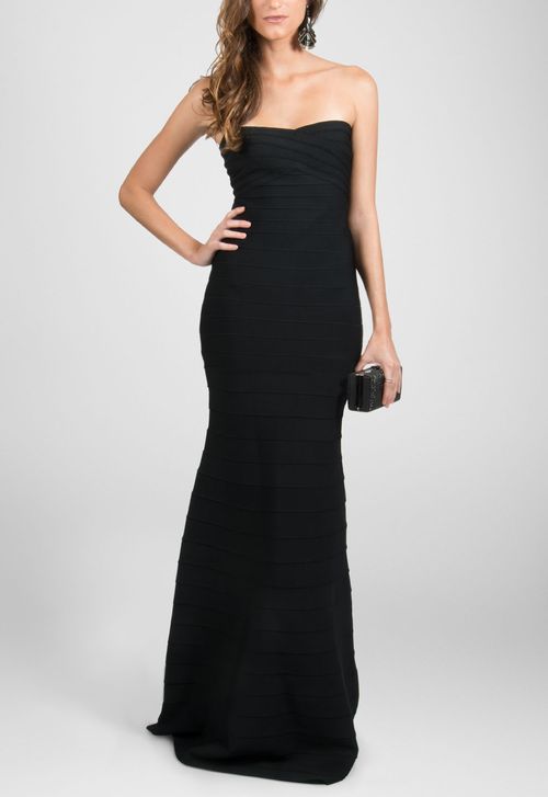 Vestido Budapeste longo Powerlook - preto