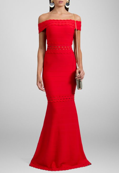 Vestido Vanessa longo Powerlook - vermelho