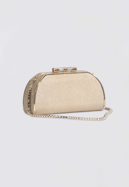 Clutch de couro Versace - dourada
