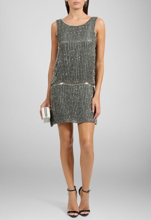 Vestido Jasmin curto Powerlook - prata
