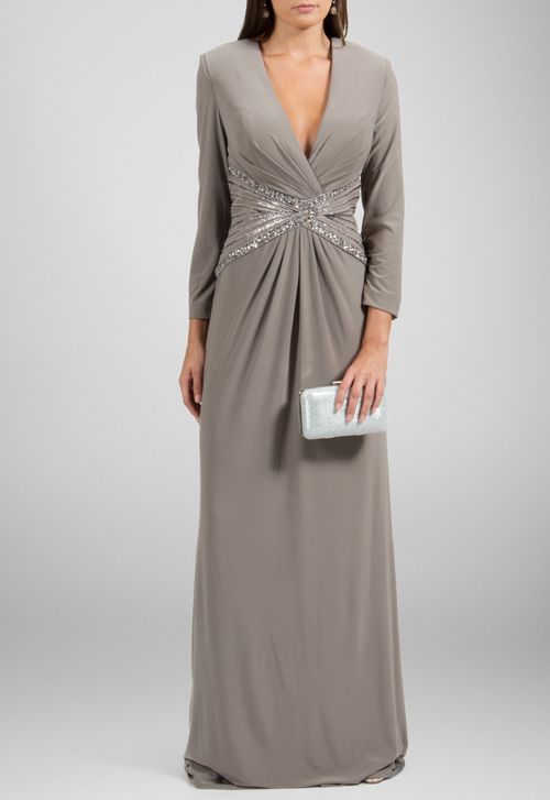 Vestido Adelia longo Powerlook - cinza
