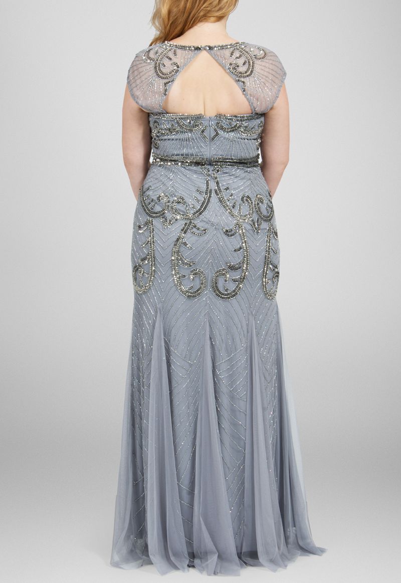vestido-lilian-longo-bordado-com-manga-japonesa-adrianna-papell-cinza