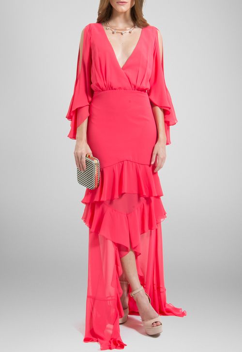Vestido Osiris longo Iorane - rosa pink