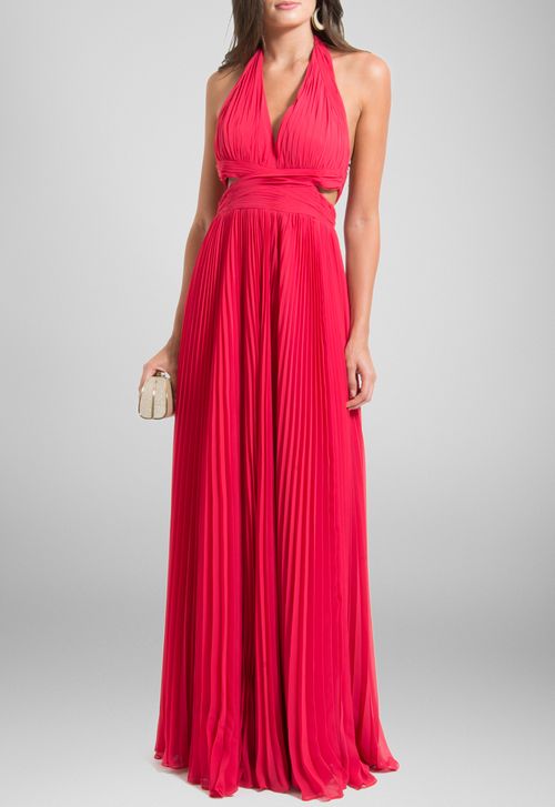 Vestido Drica longo Adrianna Papell - rosa