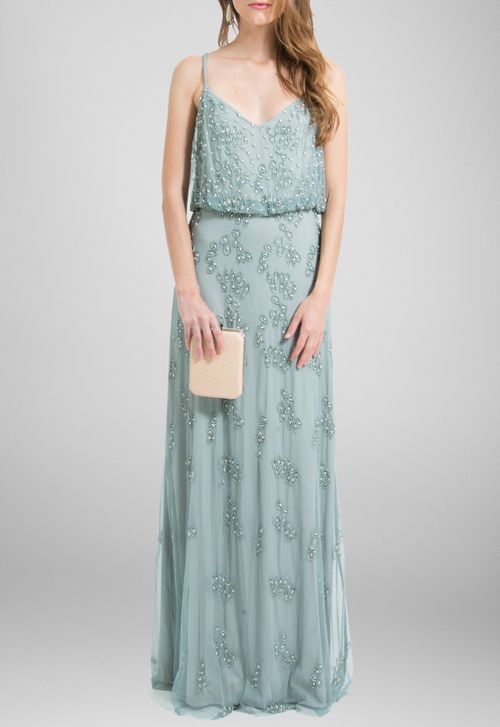 Vestido Dulce longo Adrianna Papell - azul