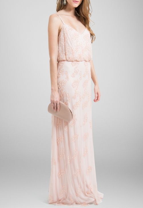 Vestido Dulce longo Adrianna Papell - rosa