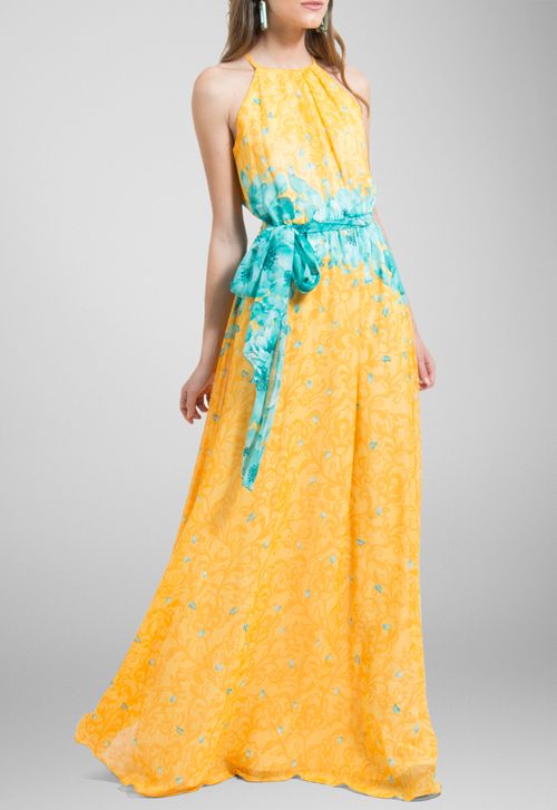 Vestido Dinora longo Powerlook - estampado