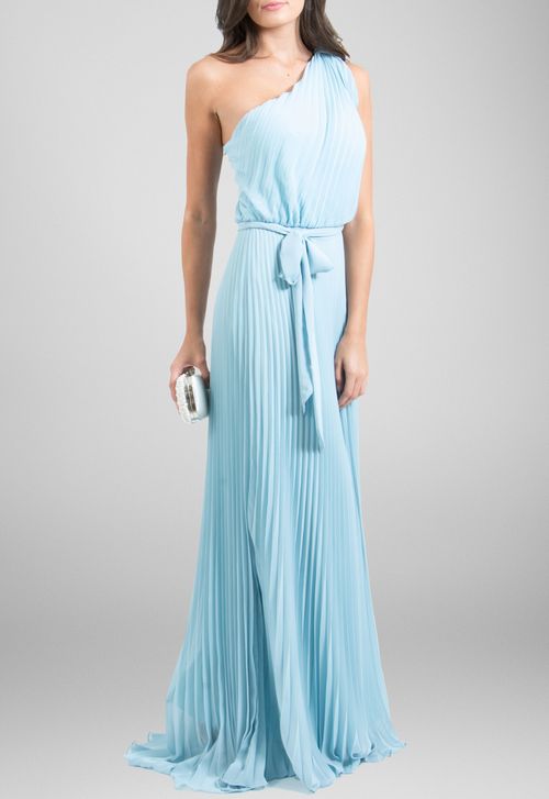 Vestido Lita longo Powerlook - azul claro