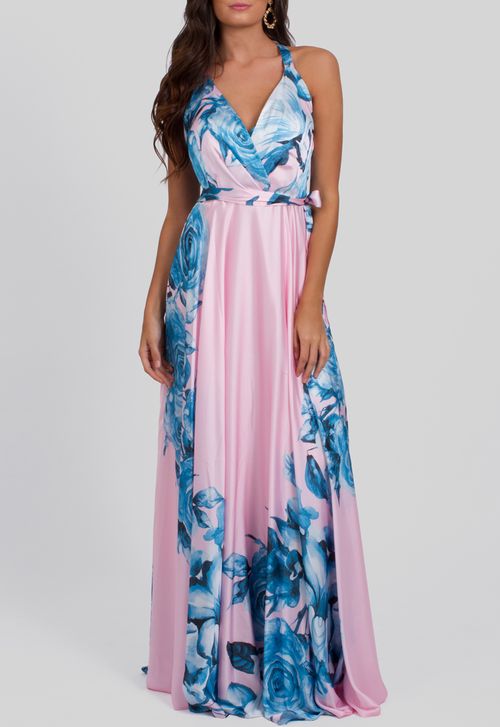 Vestido Lina longo Powerlook - estampado (disponível apenas em Freguesia)