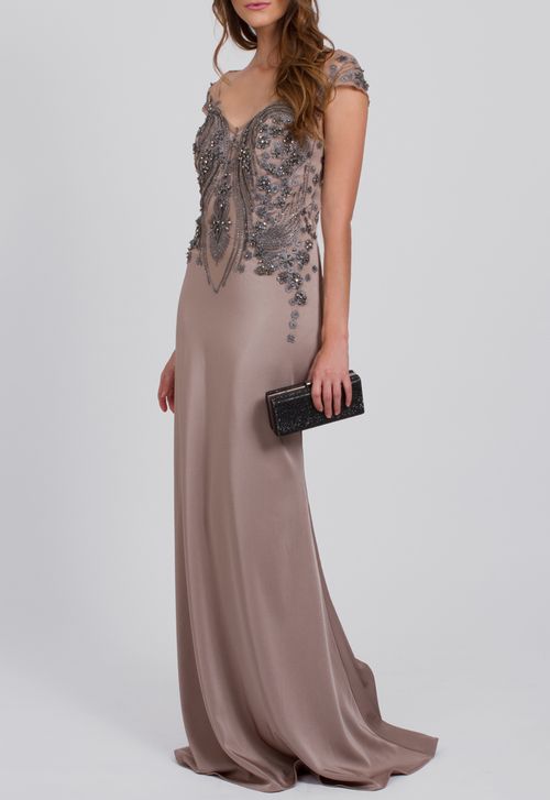 Vestido Nilo longo Powerlook - nude
