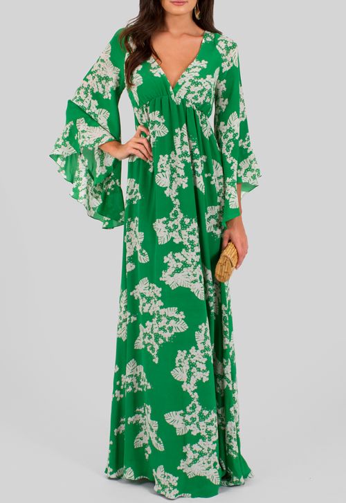 Vestido Leque longo Ateen - verde