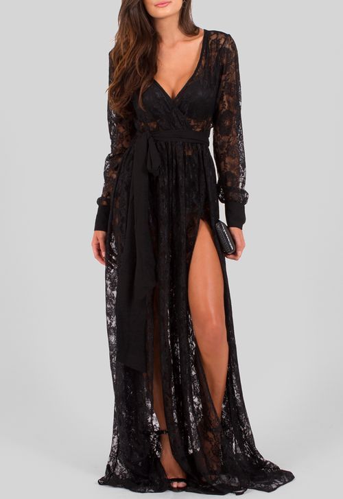 Vestido Adriana longo Powerlook - preto
