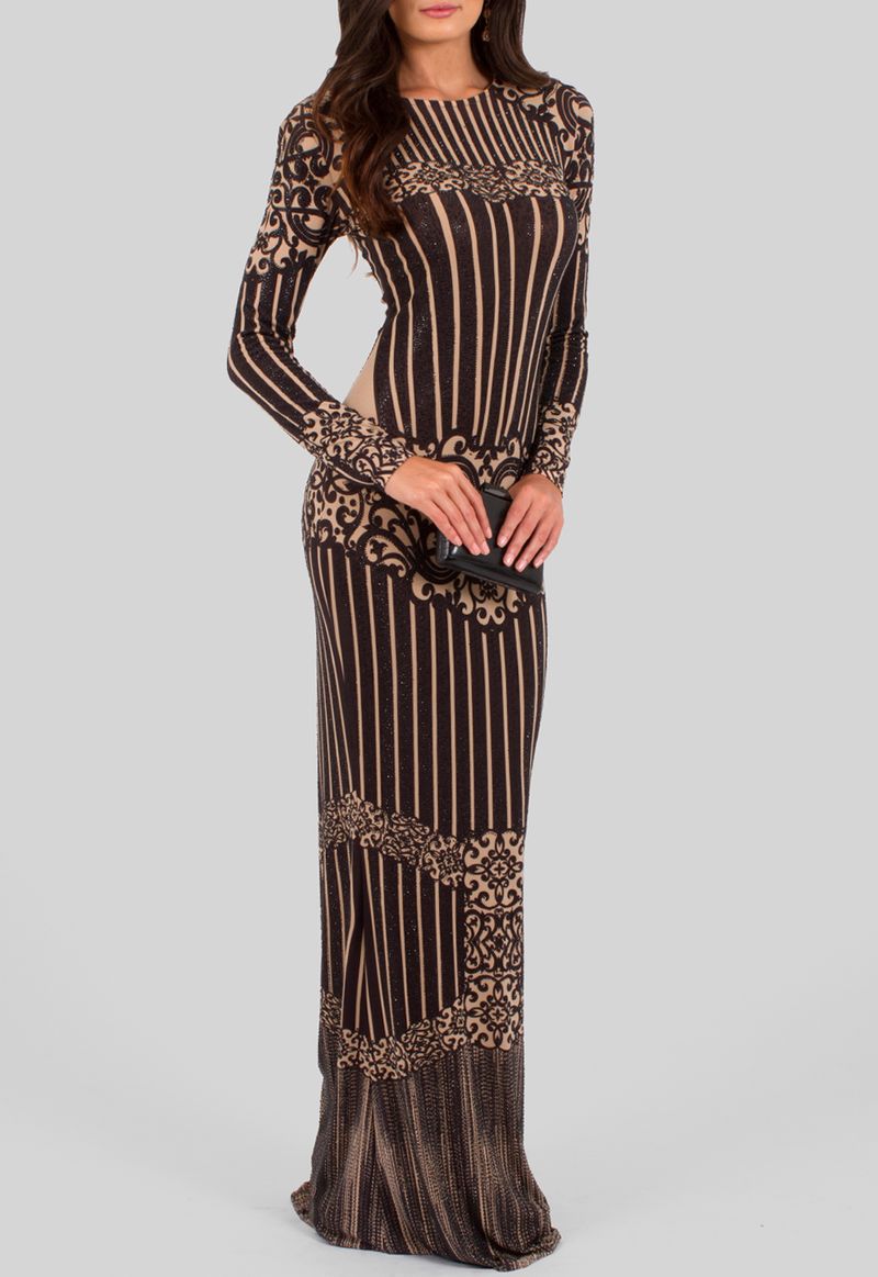 vestido-giane-longo-com-aplicacao-de-pedrinhas-na-malha-powerlook-nude-e-preto