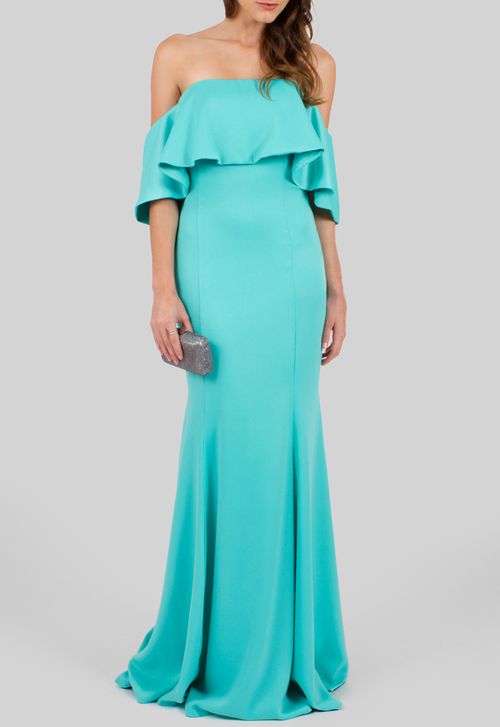 Vestido Nádia longo Powerlook - azul tiffany