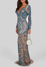 vestido-cinderela-longo-de-manga-comprida-todo-bordado-powerlook-turquesa