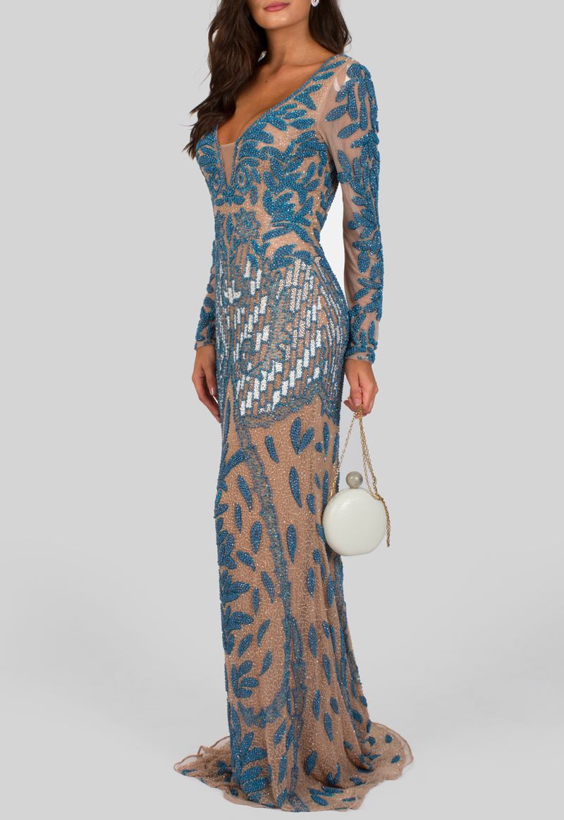 vestido-cinderela-longo-de-manga-comprida-todo-bordado-powerlook-turquesa