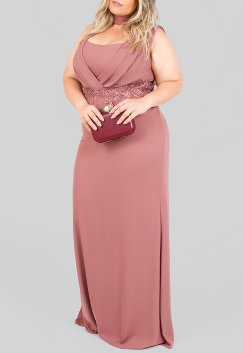 Vestido Salamanca longo Powerlook - rose