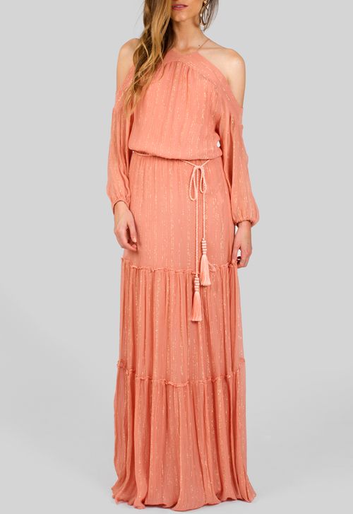 Vestido Punta longo Ateen - rosa salmão