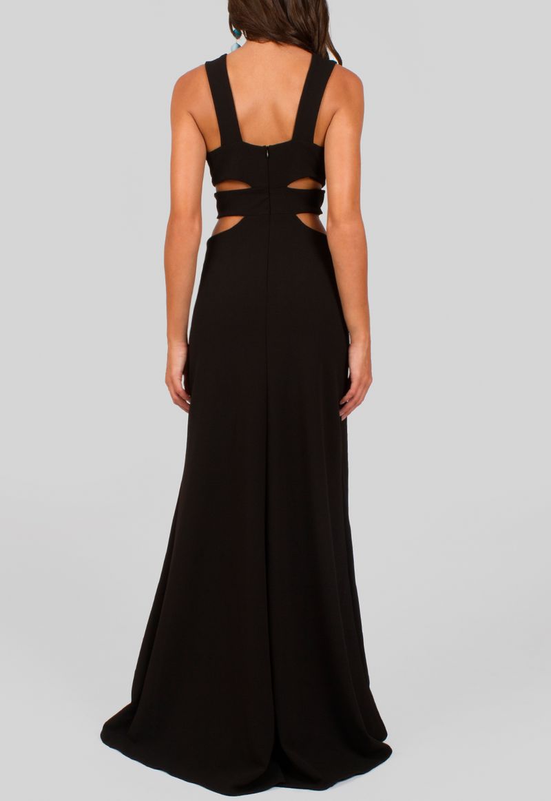 vestido-granada-longo-com-recortes-na-cintura-e-fenda-powerlook-preto
