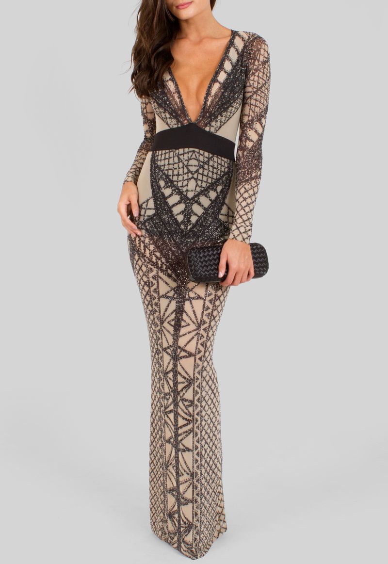 vestido-merina-longo-de-tule-com-aplicacao-pedrinhas-powerlook-nude-e-preto