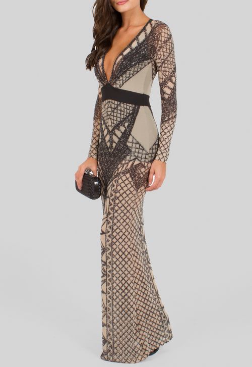 Vestido Merina longo Powerlook - estampado