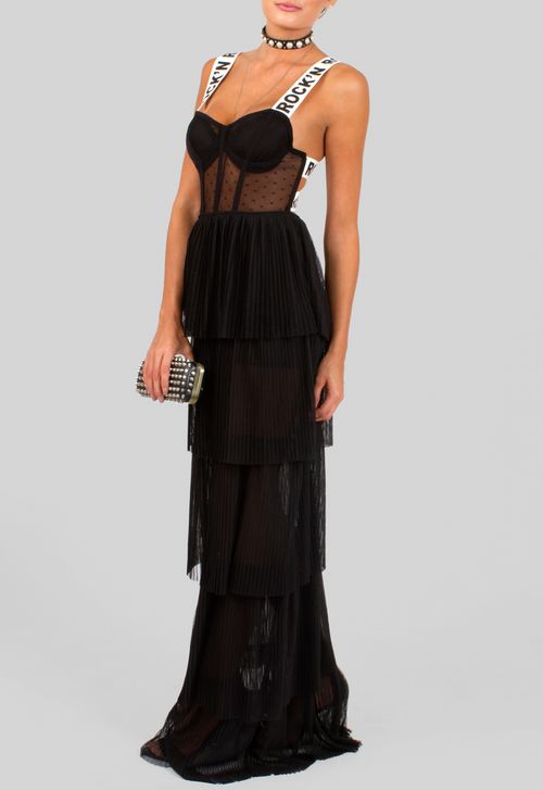 Vestido Los Angeles longo Powerlook - preto