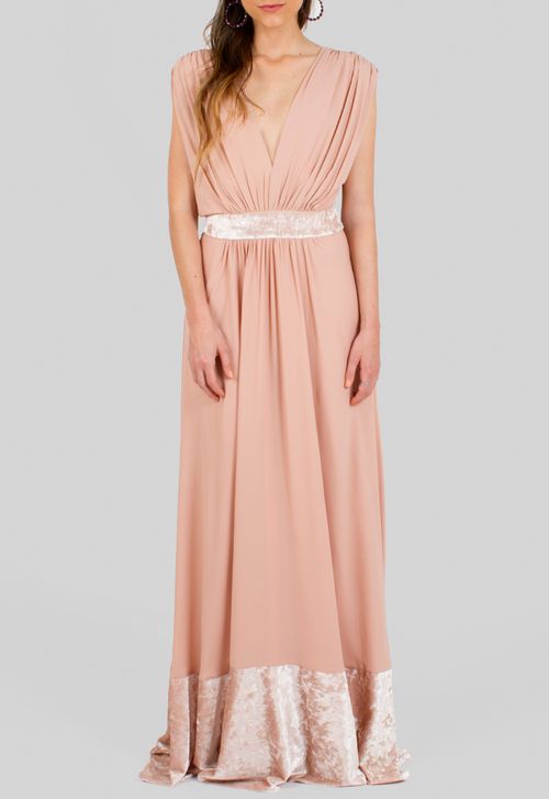 Vestido Xangai longo Amissima - rose
