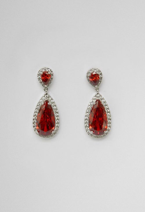 Brinco Pedras Powerlook - vermelho