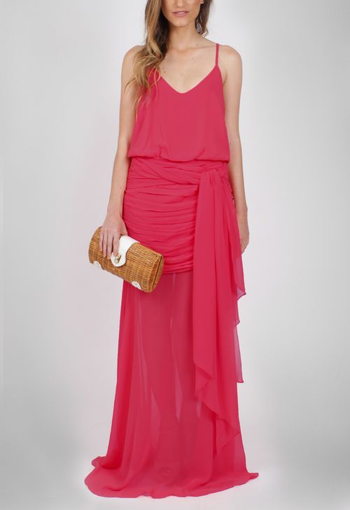 Vestido Laus longo Powerlook - magenta