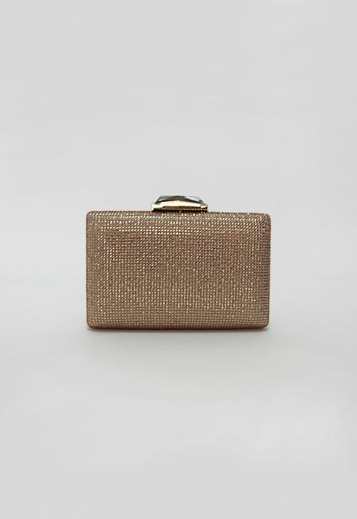 Clutch Retangular cristais Isla - nude