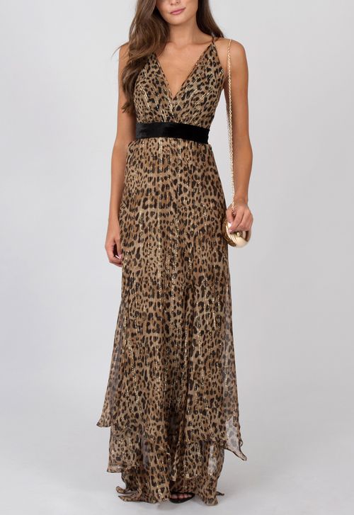 Vestido Gana longo Ateen - estampado