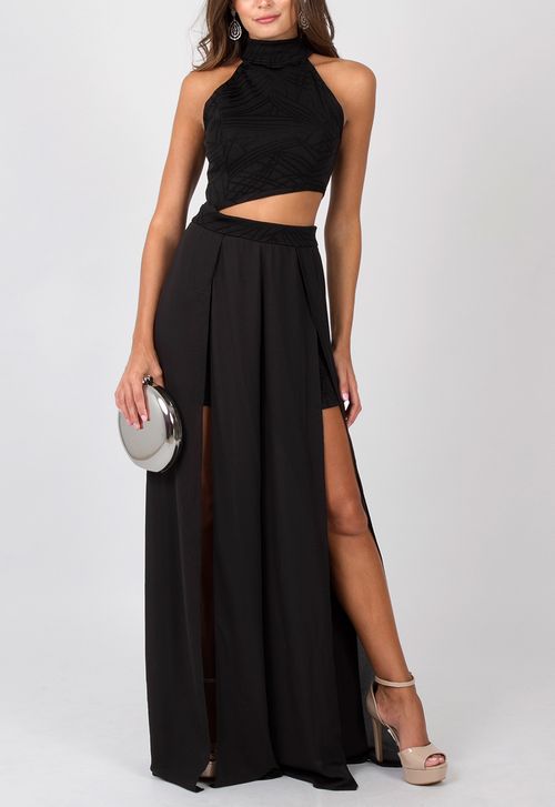 Macacão Jenna longo Powerlook - preto