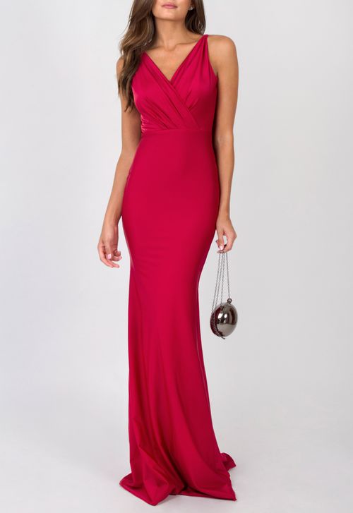 Vestido Lianne longo Maddie - vermelho cereja