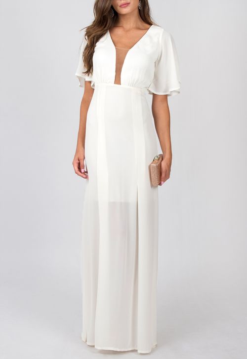 Vestido Raíssa longo Powerlook - off white