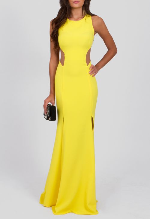Vestido Maju longo Powerlook - amarelo