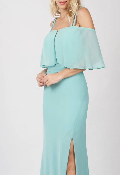 Vestido Elenora longo Powerlook - azul tiffany