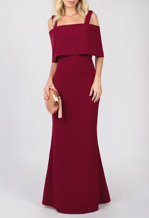 Vestido Corina longo Powerlook - vermelho marsala
