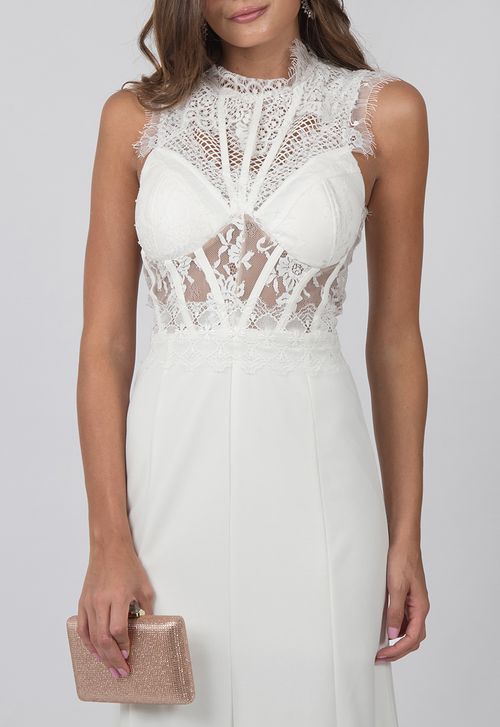 Vestido Tereza longo Powerlook - branco