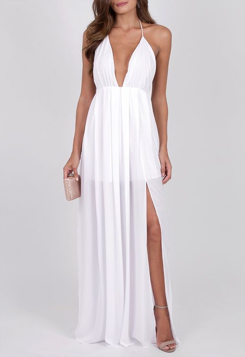 Vestido San Diego longo Powerlook - branco