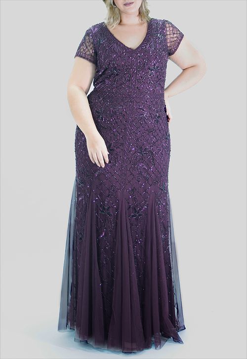 Vestido Savy longo Adrianna Papell - roxo